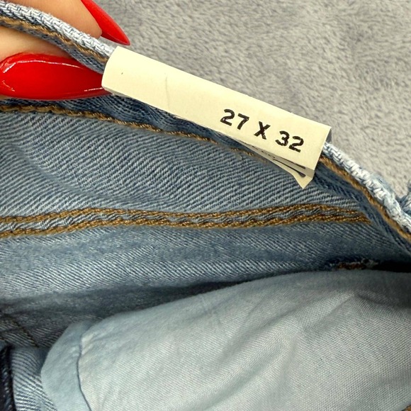 Levis Premium Ribcage Wide Leg Jeans Light Wash Blue Super High Rise 27x32 NEW - Picture 6 of 14